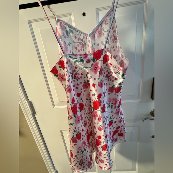 Delicates Vintage Floral Slip Dress Large Chemise Red Pink Cottagecore EUC Soft - Picture 9 of 12